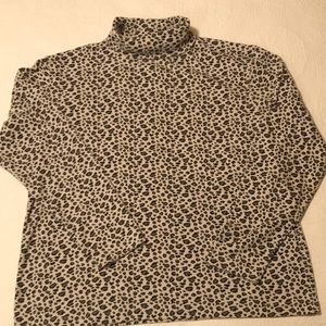 Medium Animal Print Turtle Neck Top